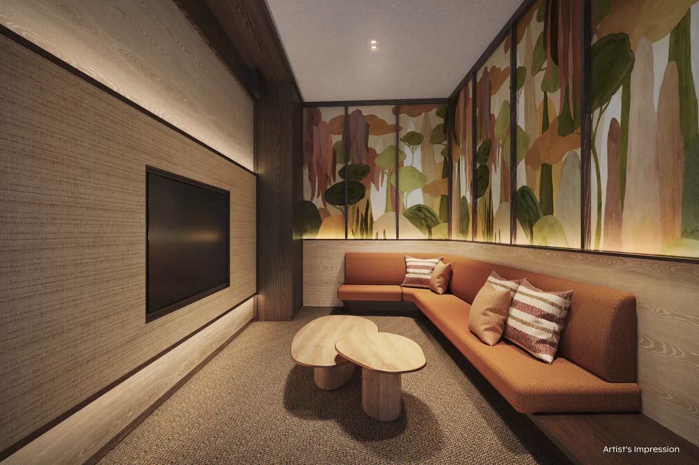 Artist's impression of Entertainment Room 1 in the Island Club at Thomson Reserve
