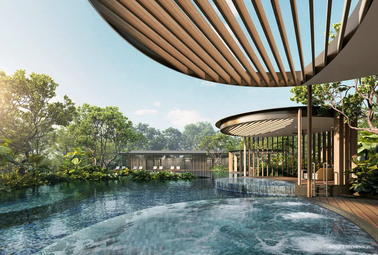 Artist's impression of the Hydro Spa Pool and Wellness Pods in the Wellness Club at Thomson Reserve