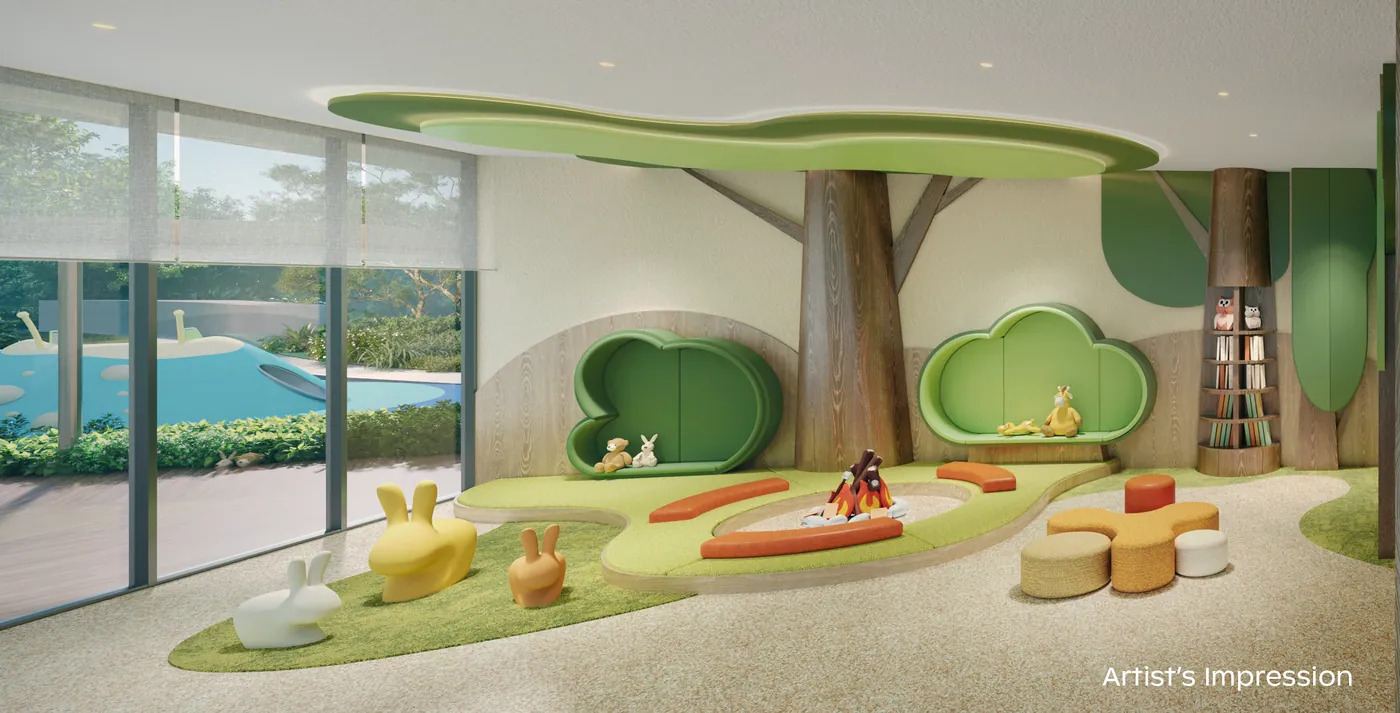 Artist's impression of the Little Explorer Nook kids play room at Thomson Reserve