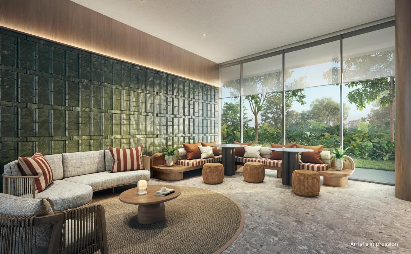 Artist's impression of the Olive Lounge, Social Lounge 2, at Thomson Reserve