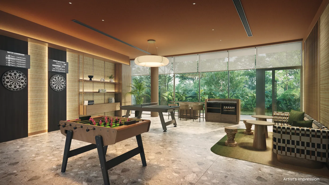 Artist's impression of the Recreation Room in the Grand Clubhouse at Thomson Reserve