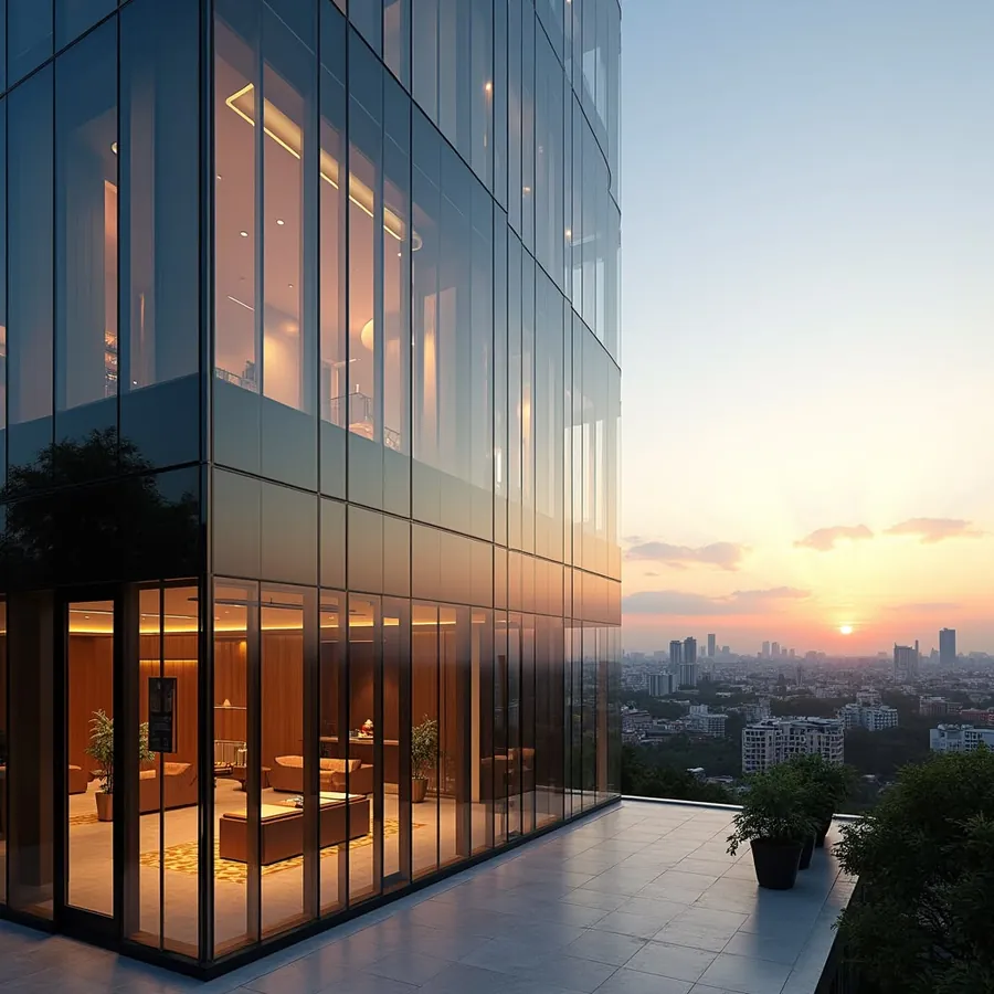 Freehold residential development at sunset in Singapore