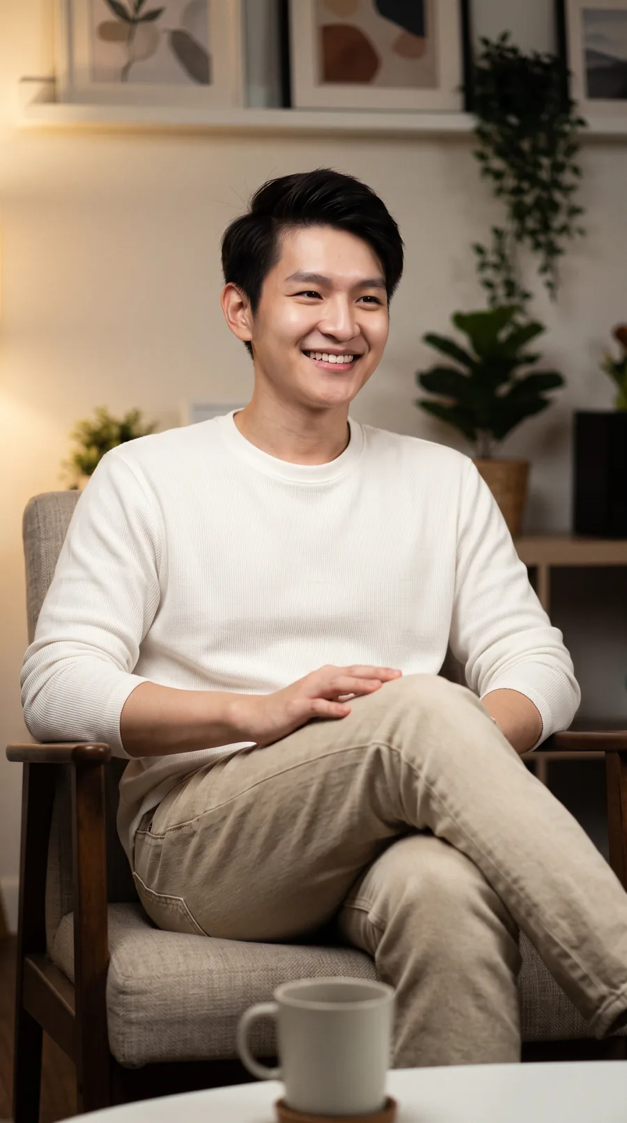 Jamus Lee in a relaxed client conversation about property plans