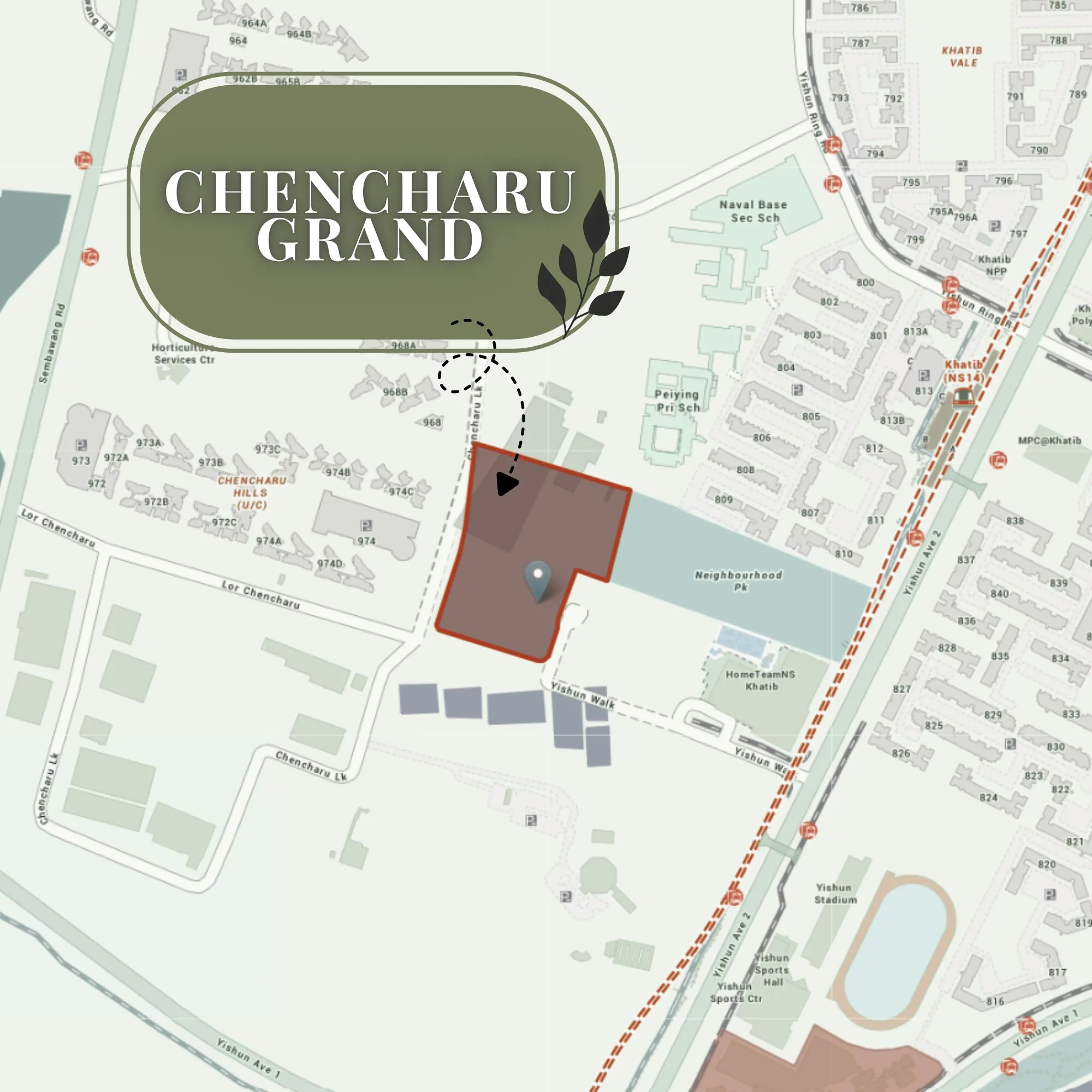 Chencharu Close GLS site in a green setting near Khatib MRT, Yishun