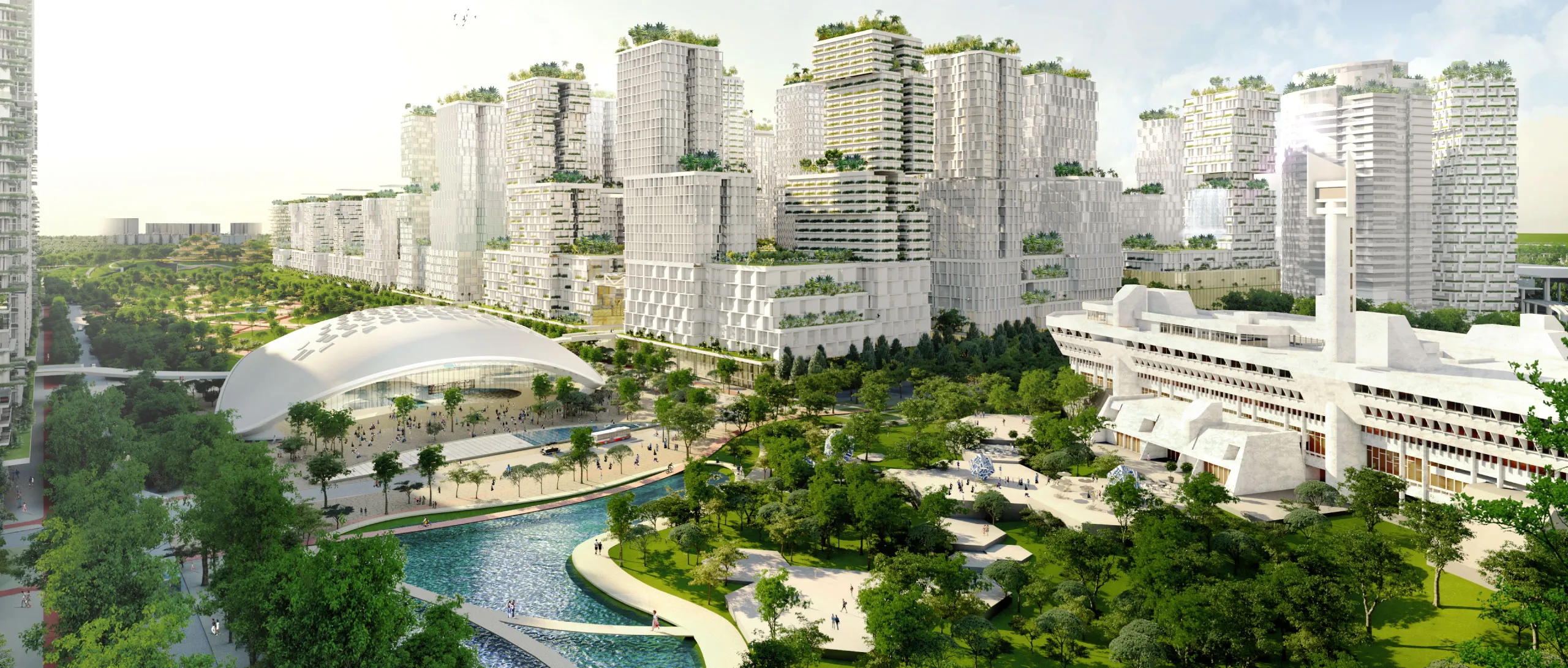 Future vision of Jurong Lake District as Singapore's second CBD with modern urban development