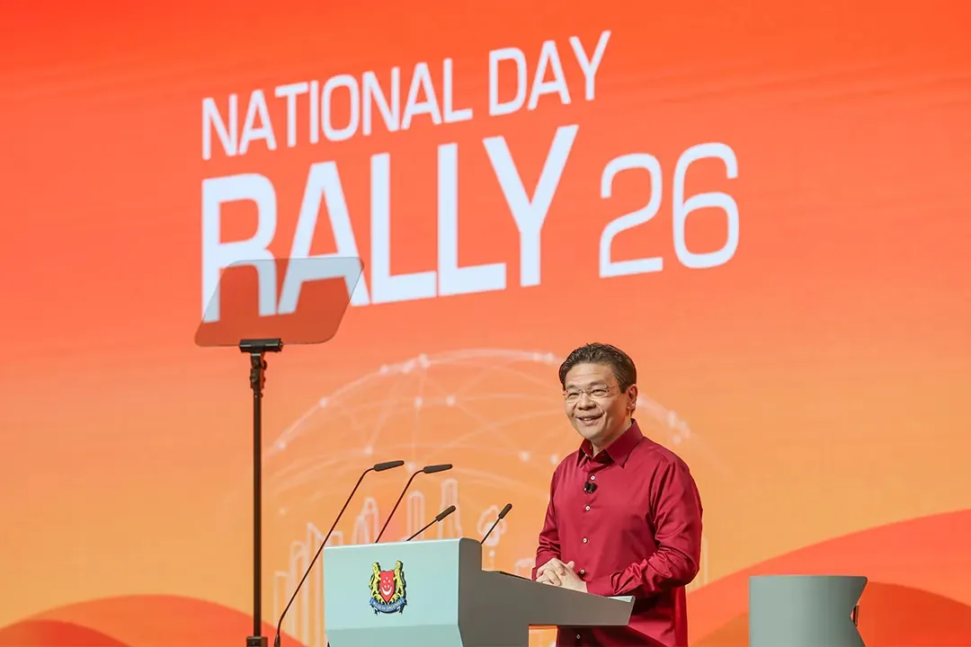 National Day Rally 2026 branding, the setting for Singapore's revised HDB and Executive Condominium income ceilings announced on 23 August 2026