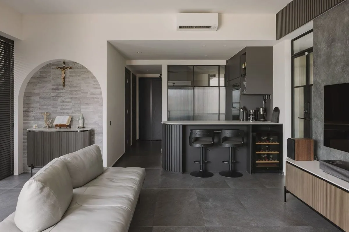 Modern Singapore condominium interior design — renovated living and dining area showcasing the transformation possible in resale condos, with open-concept layout and contemporary finishes