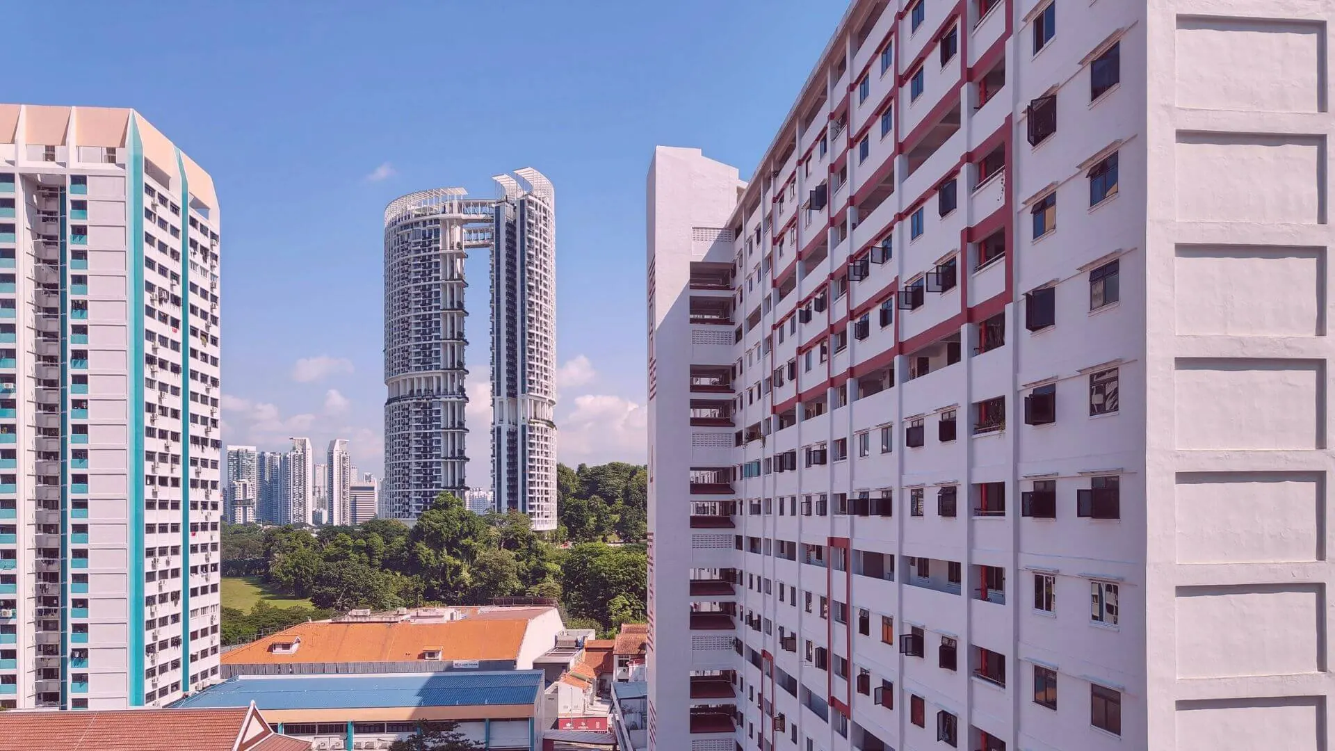 Singapore Rest of Central Region (RCR) city-fringe condominium with modern architecture and urban amenities