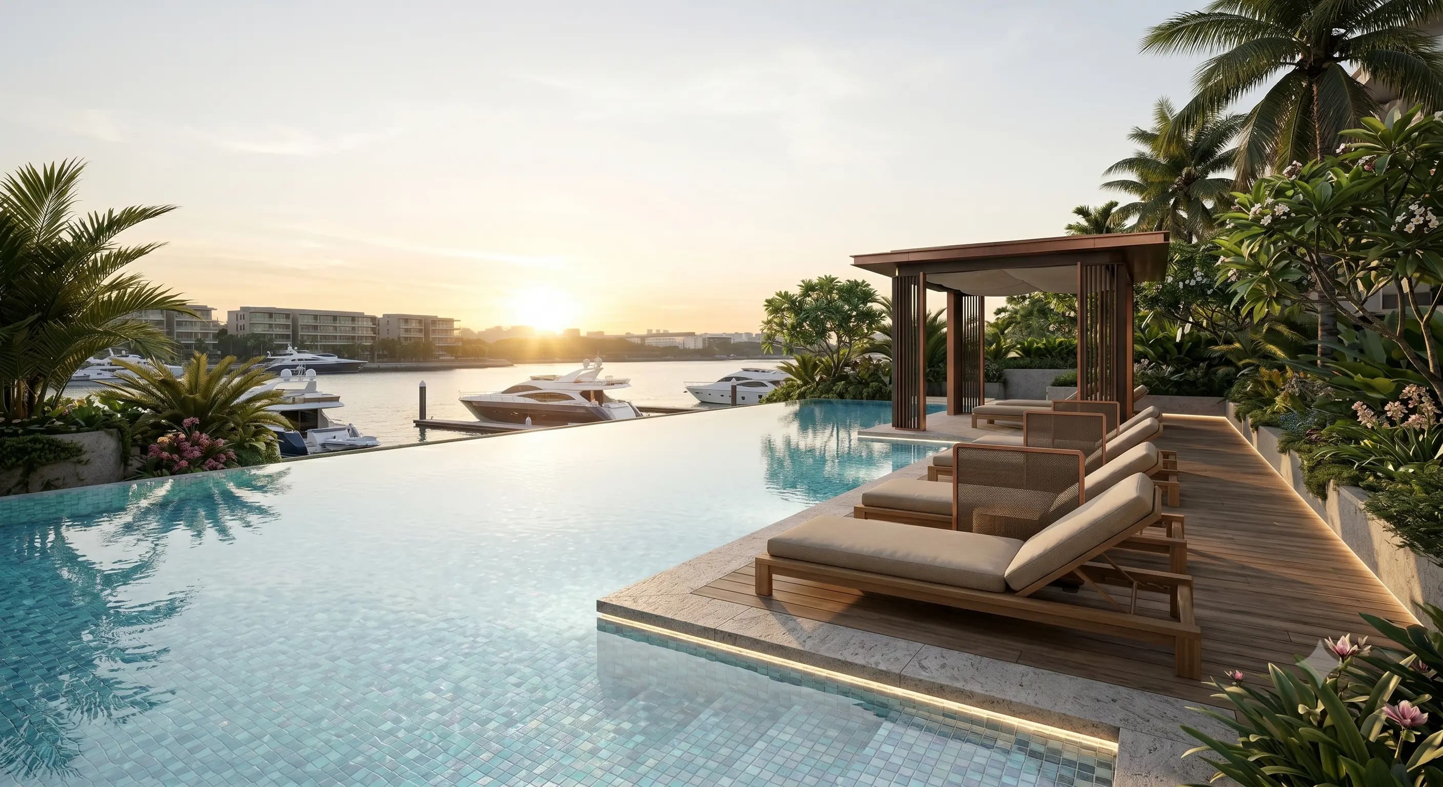 Drone photography of Keppel Bay and the private island residences