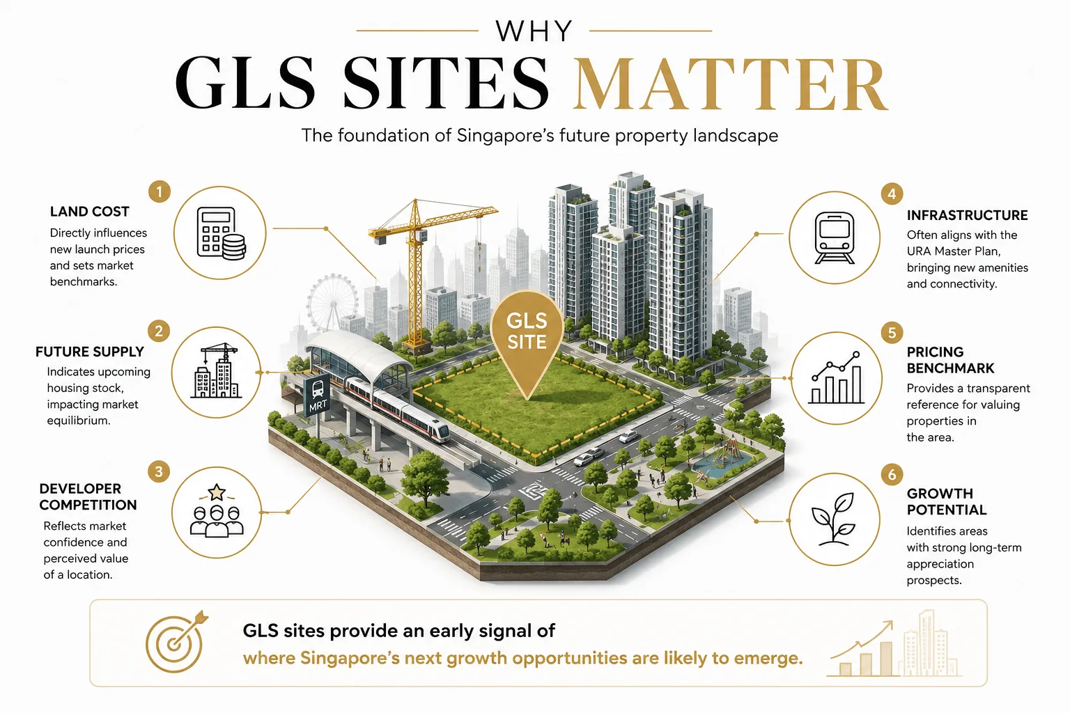 Why Singapore GLS sites matter to condo buyers: land cost, future supply, developer competition and URA Master Plan alignment